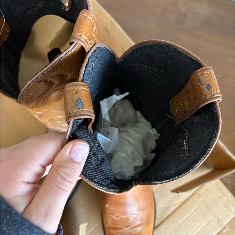 Laredo Western Boots Tobacco Brown Leather Made in USA Size 9.5 D w/ Box unworn - Picture 3 of 12